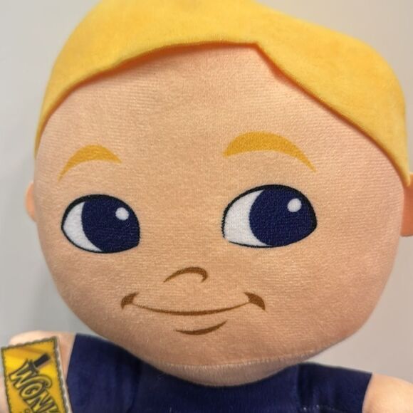 TOY FACTORY Willy Wonka Charlie Bucket Big Head 11” Plush Golden Ticket w/ Tag - Picture 2 of 12